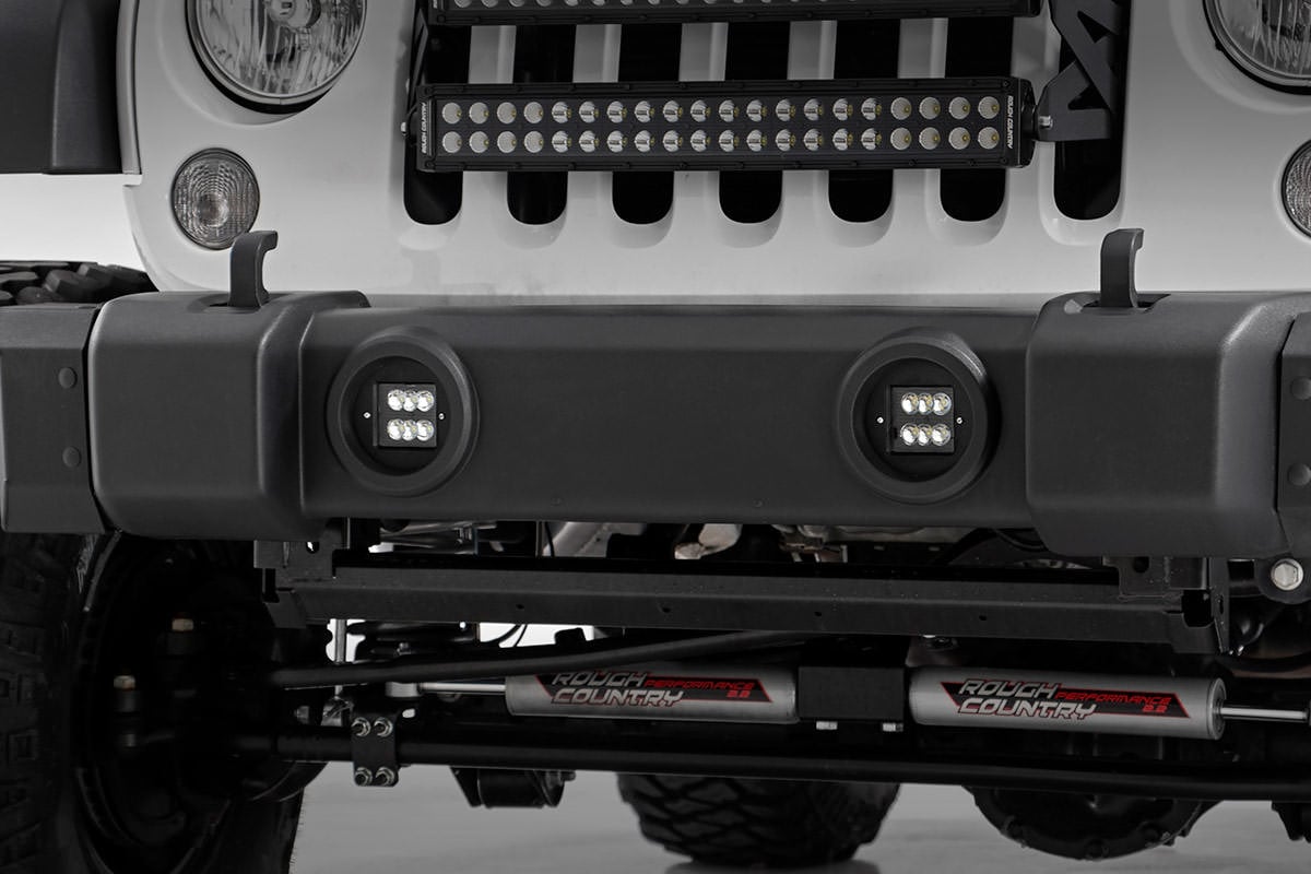 LED Light Kit | Fog Mount | 2" Black Pair | Jeep Wrangler JK/Wrangler Unlimited (10-18) | 70630
