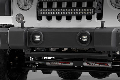 LED Light Kit | Fog Mount | 2" Black Pair | Jeep Wrangler JK/Wrangler Unlimited (10-18) | 70630