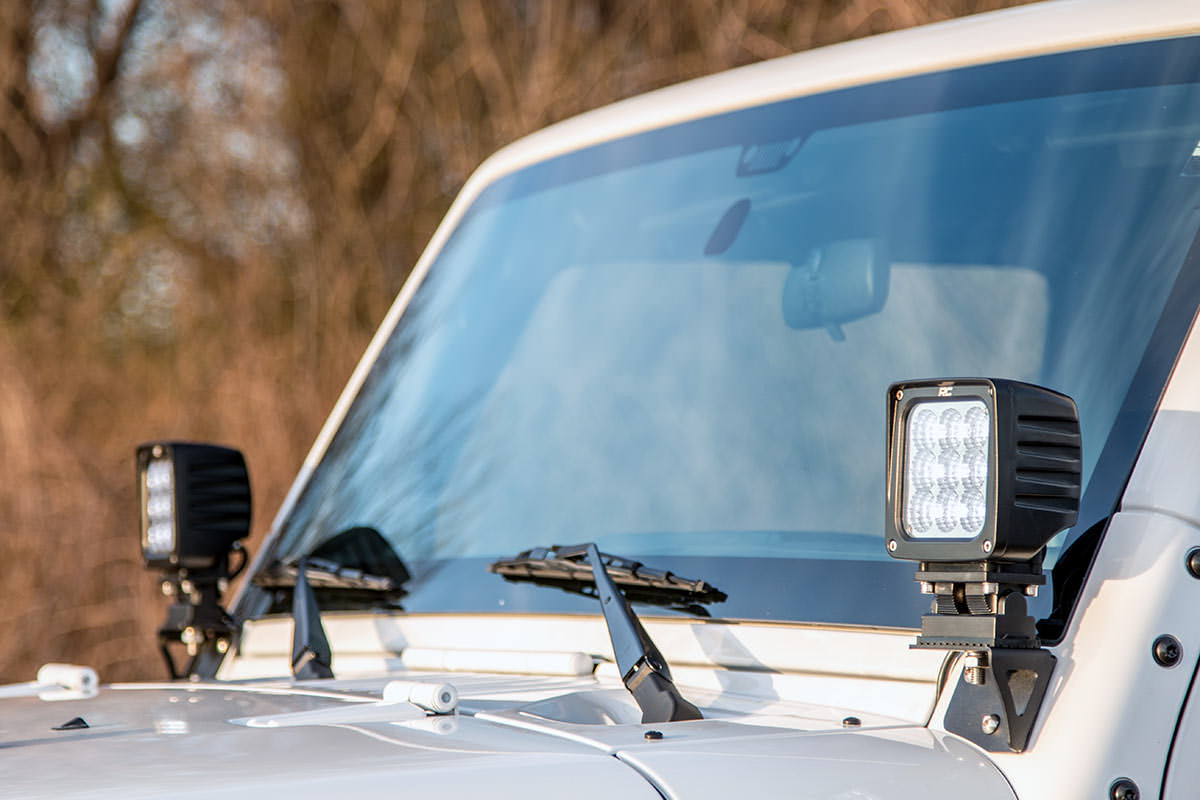 Light Mounts | Lower Windshield | Jeep Wrangler JK/Wrangler Unlimited  (07-18) | 6004