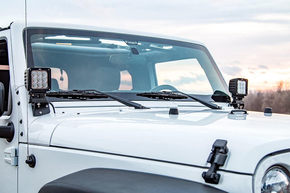 Light Mounts | Lower Windshield | Jeep Wrangler JK/Wrangler Unlimited  (07-18) | 6004