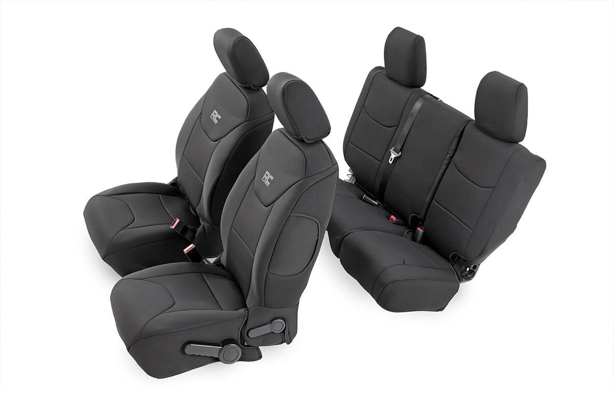 Seat Covers | Front and Rear | 4-Door | Jeep Wrangler Unlimited 4WD (13-18) | 91004