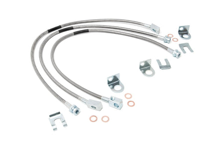 Jeep Front & Rear Stainless Steel Brake Lines | 4-6in Lifts (XJ/YJ/TJ) | 89715