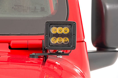 LED Light Kit | Hinge Mount | 2" Black Pair | White DRL | Jeep Gladiator JT/Wrangler JL (18-25) | 70052DRL