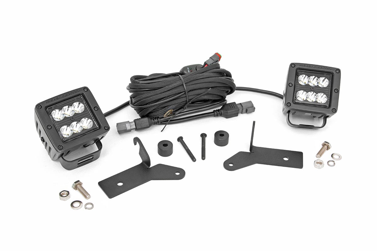 LED Light Kit | Hinge Mount | 2" Black Pair | Jeep Gladiator JT/Wrangler JL (18-25) | 70052