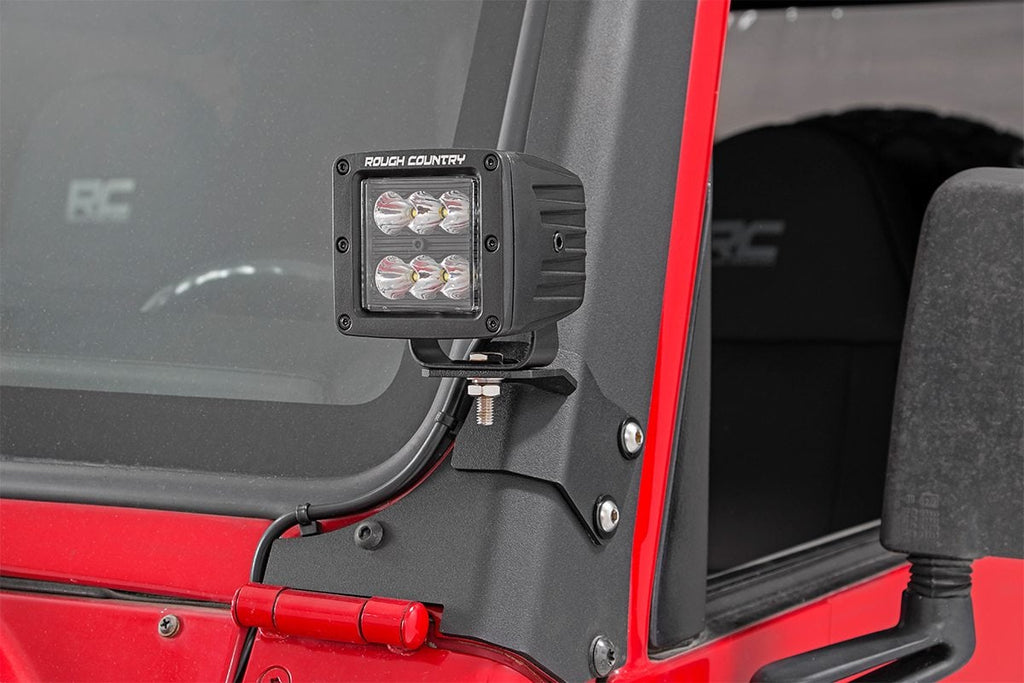 LED Light Mount | Lower A-Pillar | Pod | Jeep Wrangler TJ (97-06)/Wrangler Unlimited (04-06)  | 70046
