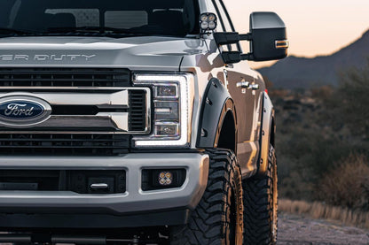 Rough Country | Fender Flares | Defender | G1 Absolute Black | Ford F-250/F-350 Super Duty (17-22) | A-F21112-G1