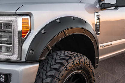 Rough Country | Fender Flares | Defender | G1 Absolute Black | Ford F-250/F-350 Super Duty (17-22) | A-F21112-G1