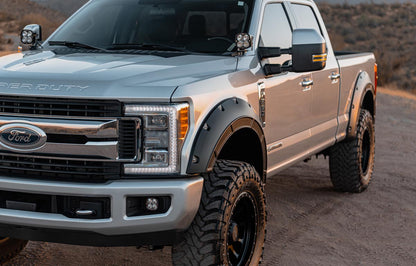 Rough Country | Fender Flares | Defender | G1 Absolute Black | Ford F-250/F-350 Super Duty (17-22) | A-F21112-G1