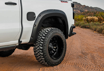 Rough Country | Pocket Fender Flares | GBD Cypress Gray | Chevy Silverado 1500 2WD/4WD (22-26) | F-C12211-GBD