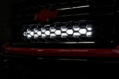 LED Light Kit | Behind Grille Mount | 30" Black Dual Row | White DRL | Chevy Silverado 1500 (14-15) | 70624