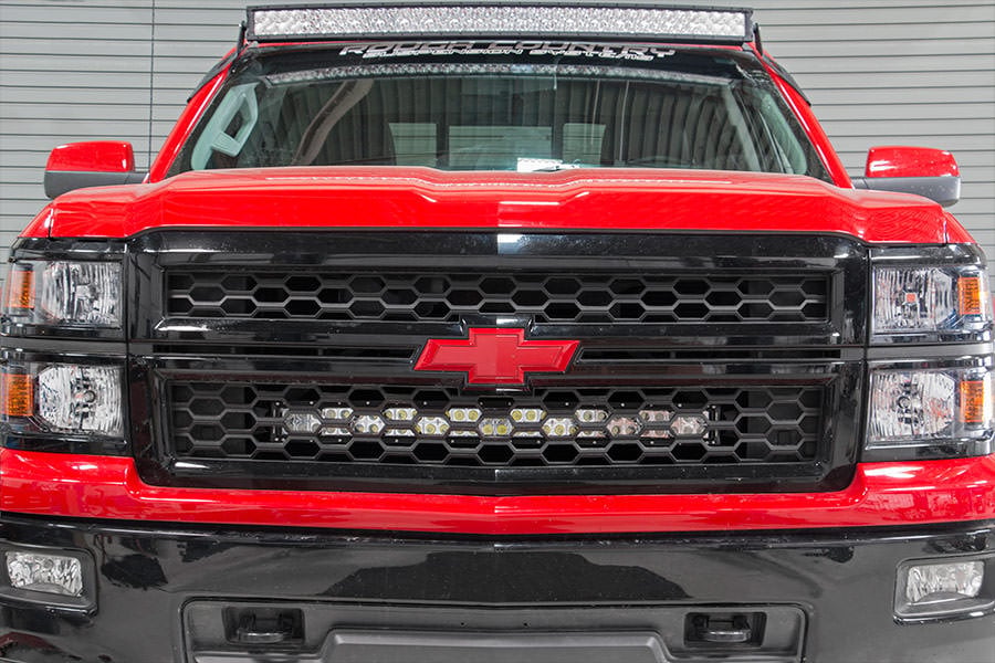 LED Light Kit | Behind Grille Mount | 30" Black Dual Row | White DRL | Chevy Silverado 1500 (14-15) | 70624