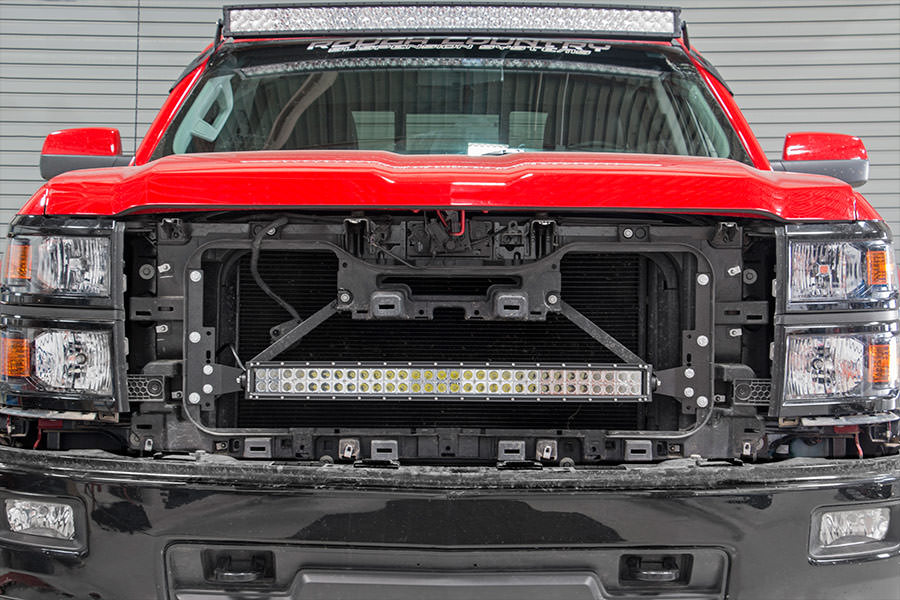 LED Light Kit | Behind Grille Mount | 30" Black Dual Row | White DRL | Chevy Silverado 1500 (14-15) | 70624