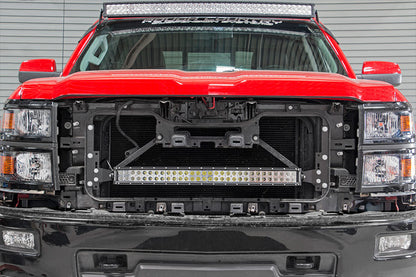 LED Light Kit | Behind Grille Mount | 30" Black Dual Row | White DRL | Chevy Silverado 1500 (14-15) | 70624