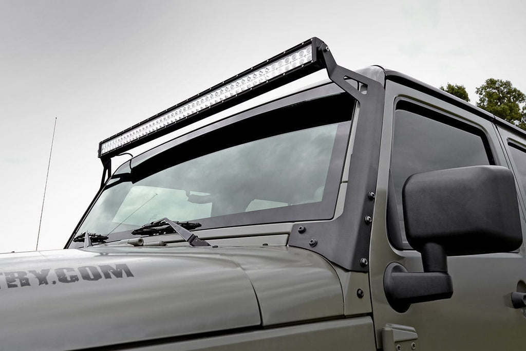 LED Light Mounts | Upper Windshield | 50" | Jeep Wrangler JK/Wrangler Unlimited (07-18) | 70504