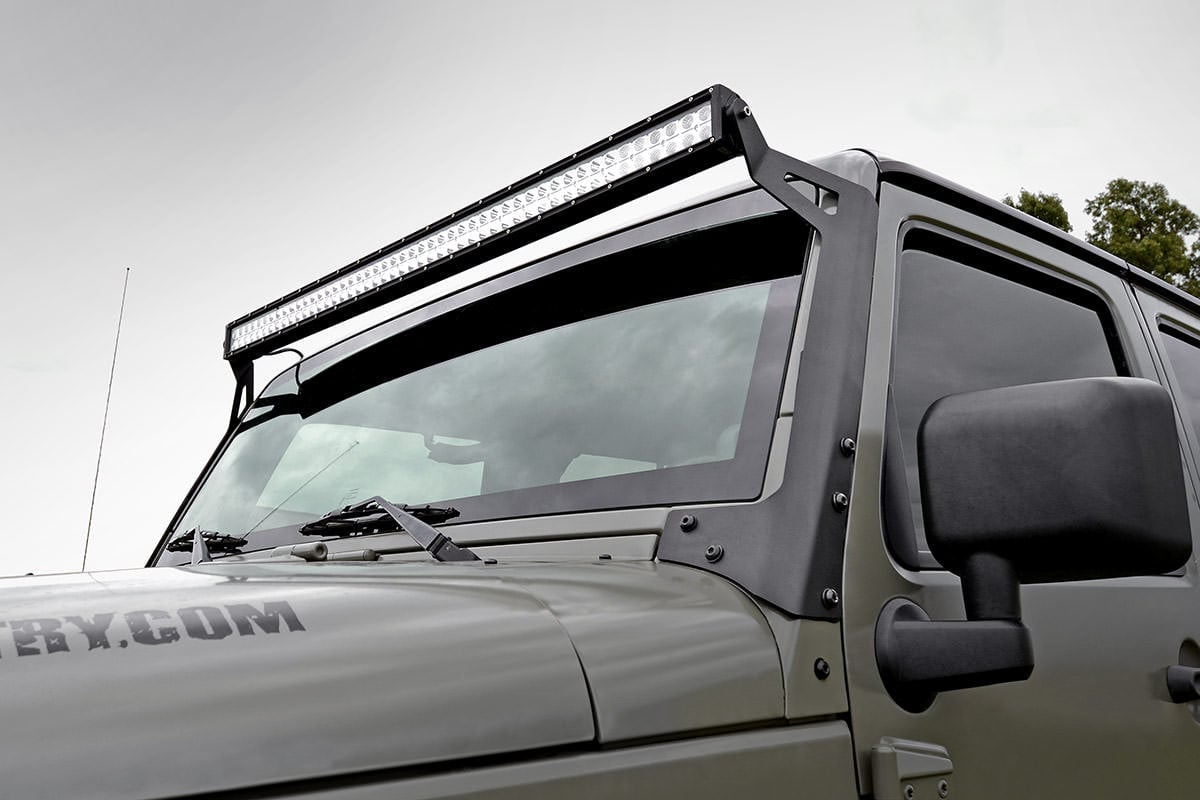 LED Light Mounts | Upper Windshield | 50" | Jeep Wrangler JK/Wrangler Unlimited (07-18) | 70504