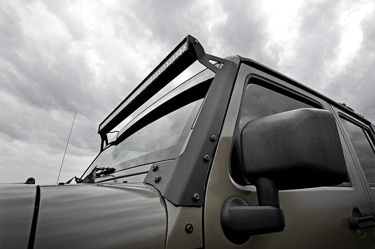 LED Light Kit | Windshield Mount | 50" Black Dual Row | Jeep Wrangler JK (07-18) | 70504BL