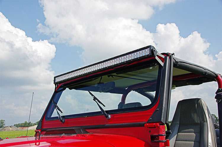 LED Light Mount | Upper Windshield | 50" Straight | Jeep Wrangler YJ (87-95) | 70508