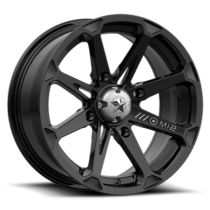 MSA M12 Diesel Gloss Black Beadlocks on Interco Sniper Tires – 4/156 Bolt Pattern