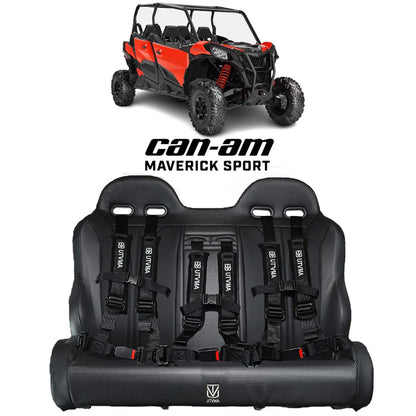 Maverick Sport Max Rear Bench with Harnesses (2019-2025)