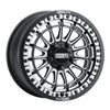Metal FX Delta Beadlock Wheels (Black Contrast Cut) on Valor Offroad Alpha Tires – UTV Wheel & Tire Kit