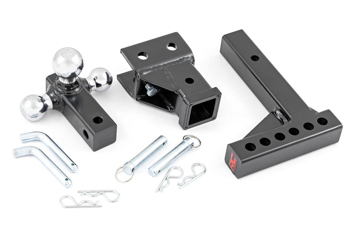 Adjustable Trailer Hitch | 6 Inch Drop | Multi-Ball Mount | Fits 2 Inch Receiver | 99100