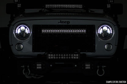 Mesh Grille | 30" Dual Row LED | Black | White DRL | GMC Sierra 1500 (14-15) | 70190DRL