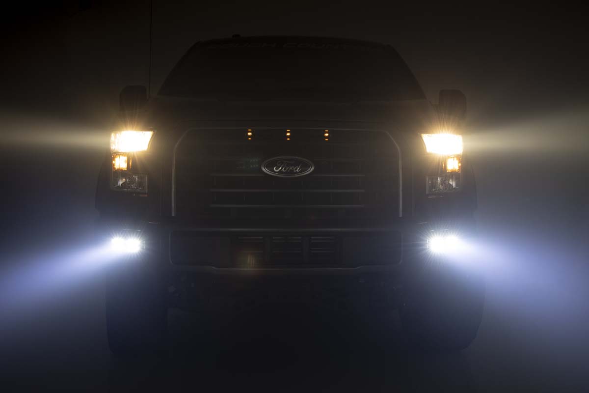LED Light Kit | Fog Mount | Dual 2" Black Pairs | Spot/Flood | Ford F-150 (15-17) | 70865