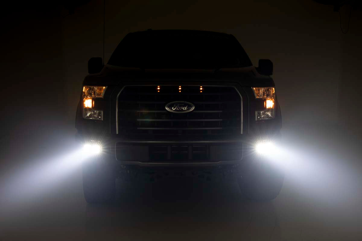 LED Light Kit | Fog Mount | Dual 2" Black Pairs | SAE | Ford F-150 (15-17) | 70831