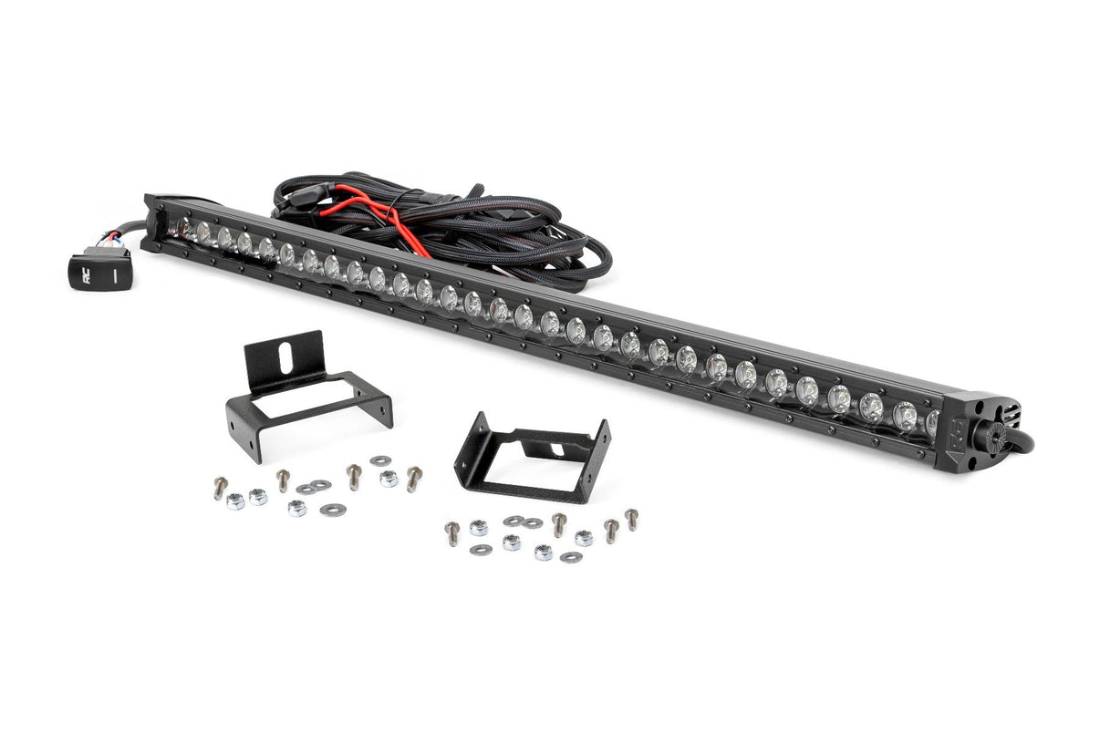LED Light Kit | Grill | 30" Black Single Row | White DRL | Ford F-250/F-350 Super Duty (11-16) | 70530BLDRL