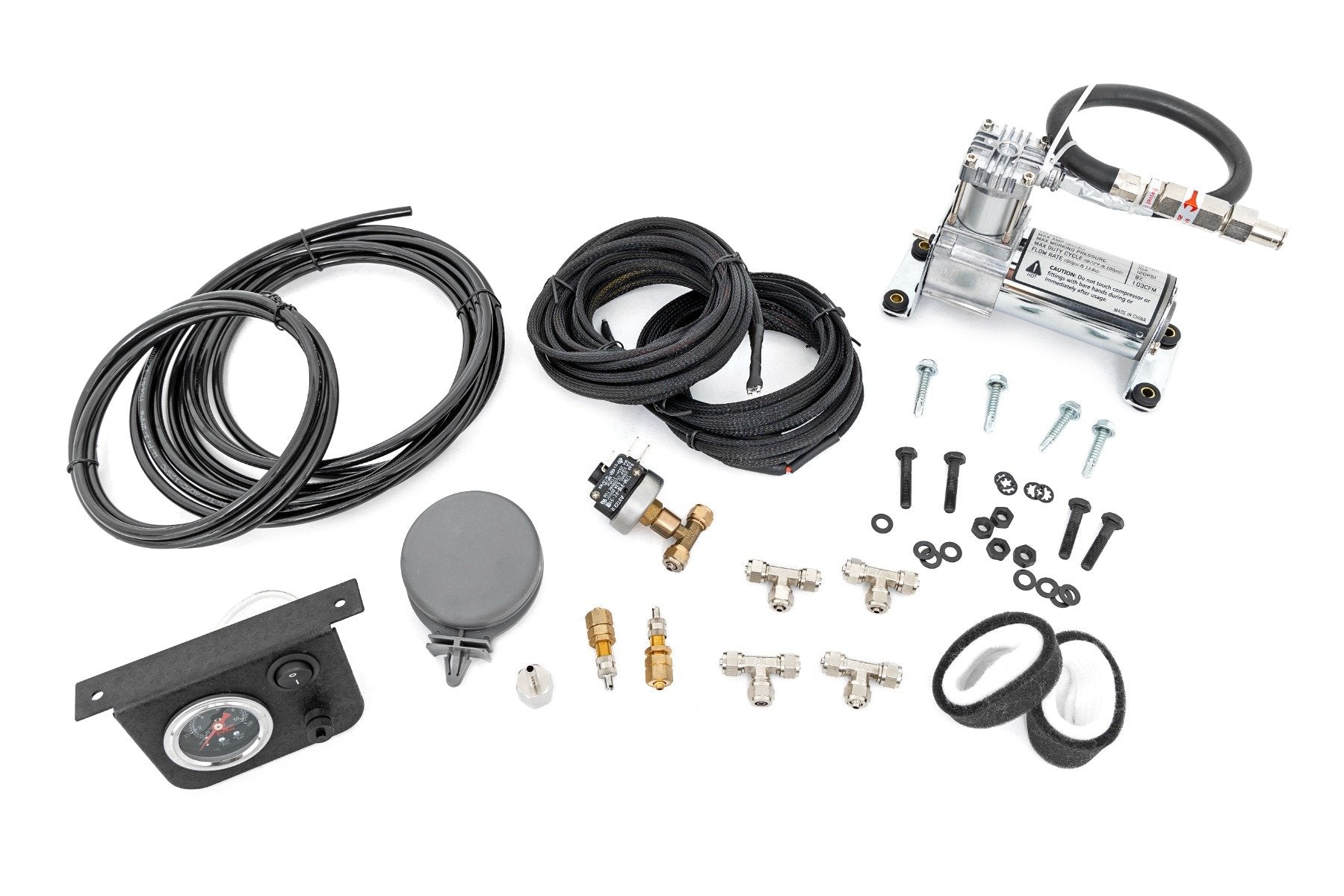 Onboard Air Bag Compressor Kit w/Gauge | 10100