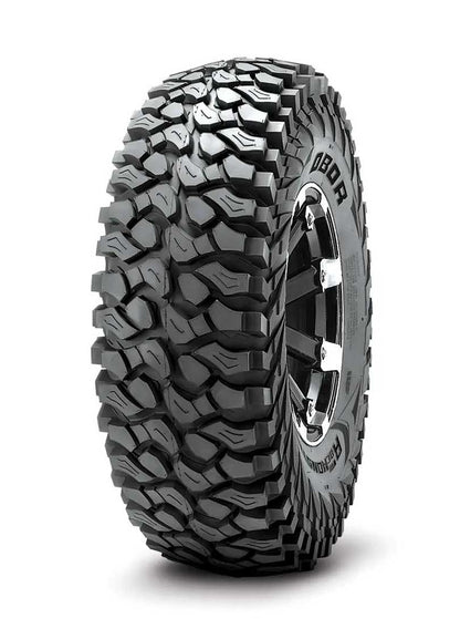 Valor V13 Satin Black Beadlock Wheels + Obor Roc Scraper Tires (Mounted Kit) – Fits UTVs with 5/4.5 Bolt Pattern