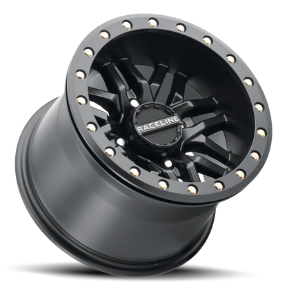 Raceline Ryno Beadlock Wheels + System 3 XTR370 Tires (Mounted Kit) – Matte Black | Fits UTVs with 4x156 Bolt Pattern