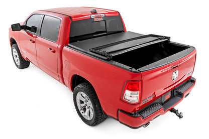 Rough Country | Soft Tri-Fold Bed Cover | 5'7" Bed | Ram 1500 (19-26)/1500 TRX (21-24)  | 41307550A