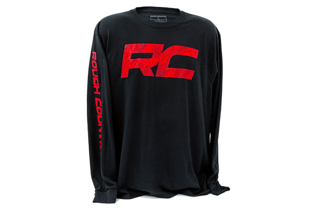 Rough Country | Rough Country Long Sleeve | RC Tread Sleeve | Black| LG | 84099LG