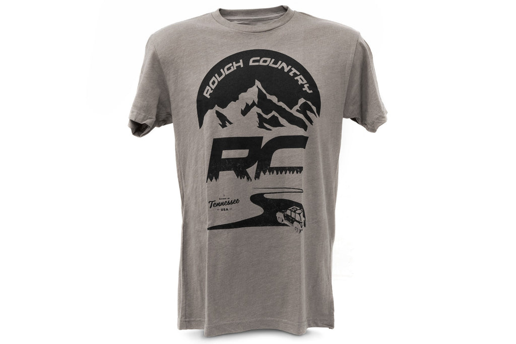 Rough Country | Rough Country T-Shirt | RC Mountains | Warm Gray | XL | 84095XL