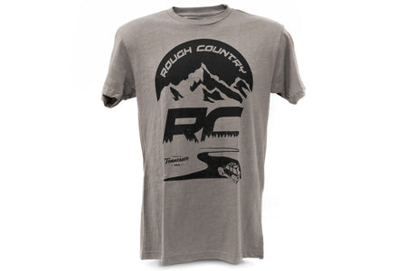 Rough Country | Rough Country T-Shirt | RC Mountains | Warm Gray | XL | 84095XL