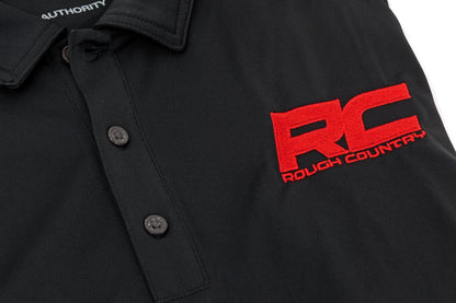 Rough Country | Rough Country Polo | Rough Country Logo | Black | Moisture Wicking | Size Large | 83911