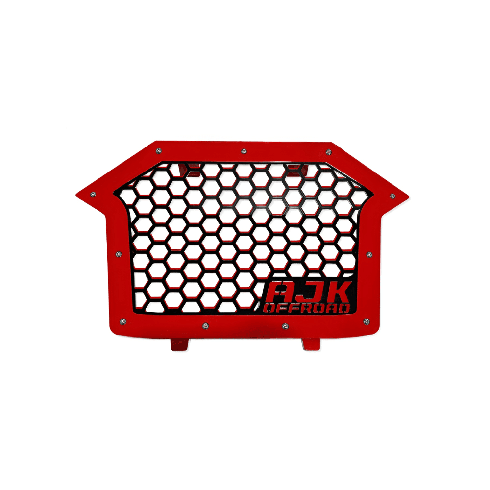 Polaris RZR Grill by AJK Offroad Red Grill Close Up