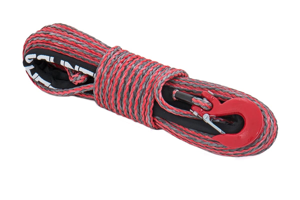 Synthetic Rope | 3/8 Inch | 85 Ft | Red/Gray | RS116