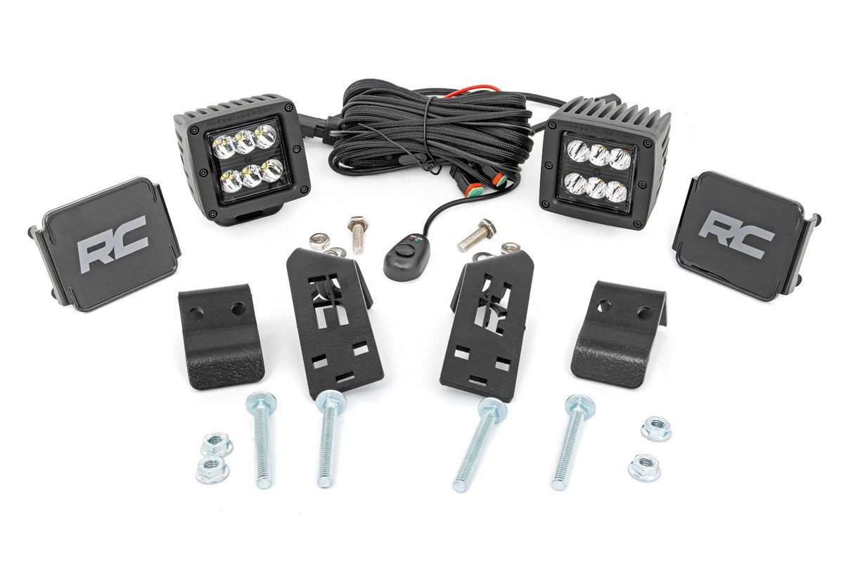 LED Light Kit | "A" Pillar Mount | 2" Black Pair | Spot | Polaris RZR PRO XP  | 93076