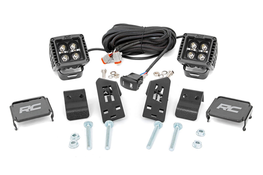 LED Light Kit | "A" Pillar Mount | 2" Black Pair | Amber DRL | Polaris RZR PRO XP  | 93079