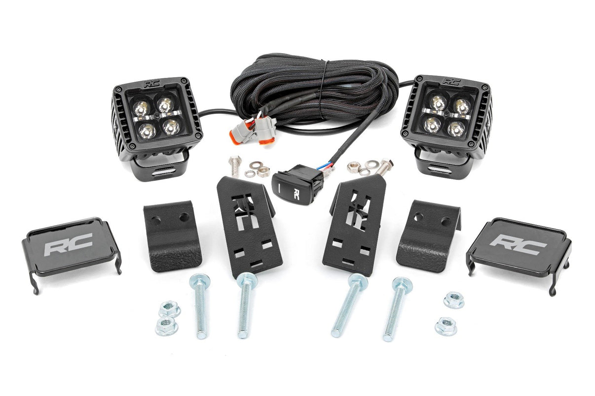 LED Light Kit | "A" Pillar Mount | 2" Black Pair | Amber DRL | Polaris RZR PRO XP  | 93079