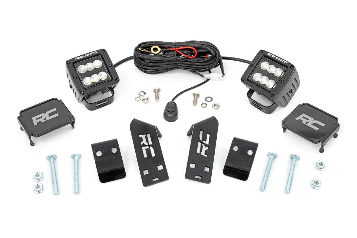 LED Light Kit | "A" Pillar Mount | 2" Black Pair | Spot | Polaris RZR PRO XP  | 93077