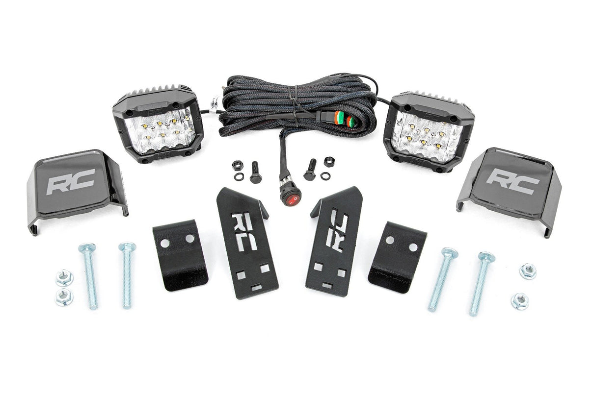 LED Light Kit | "A" Pillar Mount | 2" Chrome Pair | Wide Angle | Polaris RZR PRO XP  | 93078