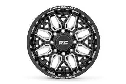 Rough Country 86 Series Wheel | One-Piece | Gloss Black | 20x10 | 8x170 | -19mm | 86201011