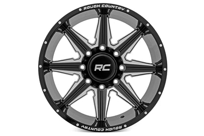 Rough Country 91M Series Wheel | One-Piece | Gloss Black | 20x12 | 8x170 | -44mm | 91201211M