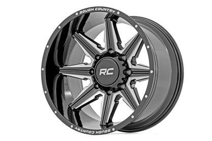 Rough Country 91M Series Wheel | One-Piece | Gloss Black | 20x12 | 8x6.5 | -44mm | 91201210M