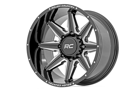 Rough Country 91M Series Wheel | One-Piece | Gloss Black | 20x12 | 8x6.5 | -44mm | 91201210M