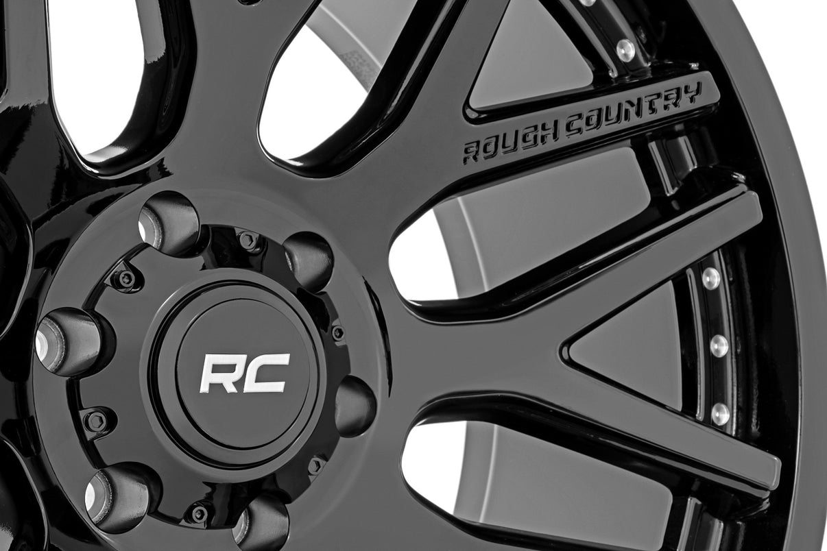 Rough Country 95 Series Wheel | One-Piece | Gloss Black | 20x10 | 8x6.5 | -19mm | 95201010