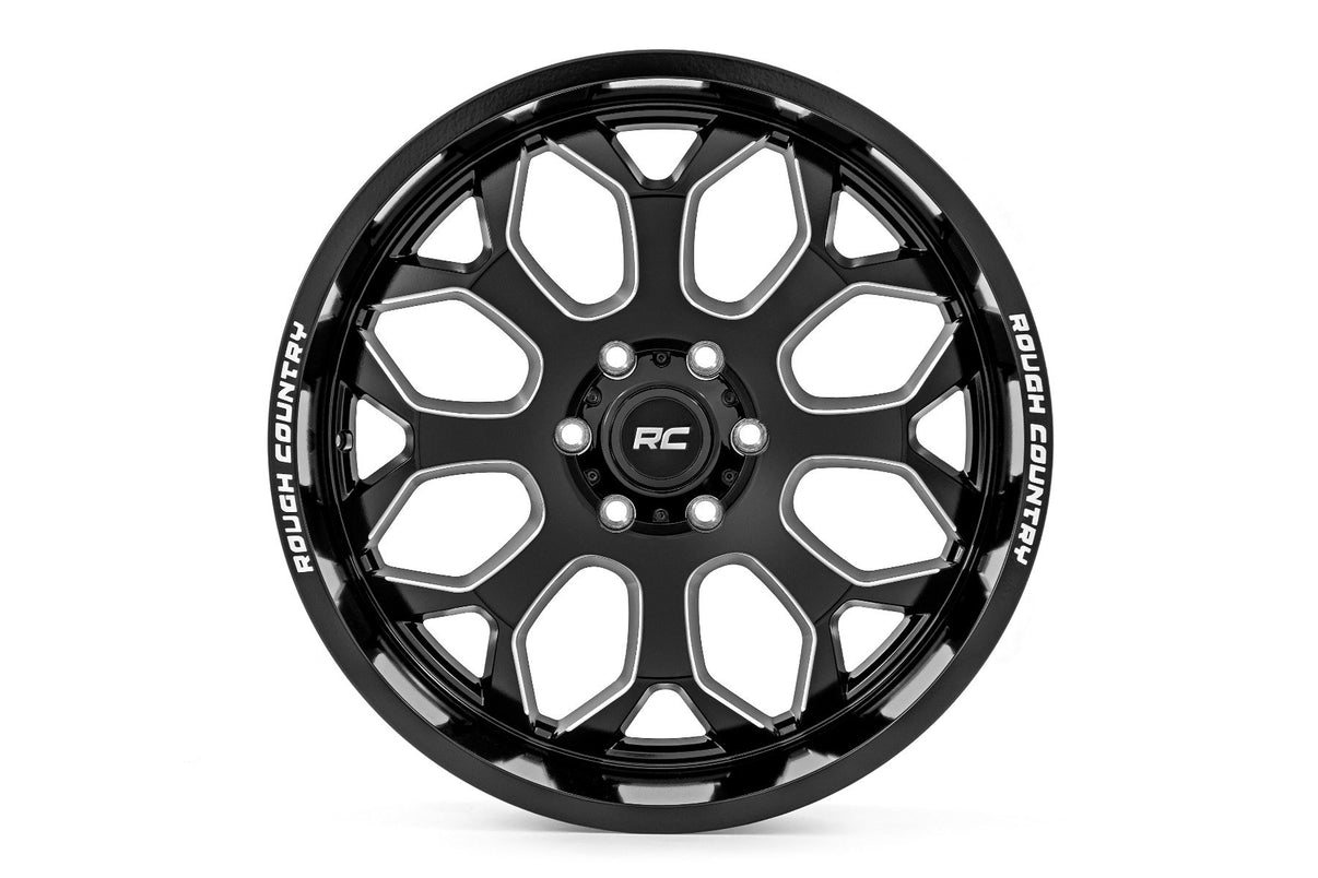 Rough Country 96 Series Wheel | One-Piece | Gloss Black | 22x10 | 6x5.5 | -19mm | 96221012